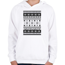 PRINTFASHION Halloweenes csúnyapulcsi minta - Gyerek kapucnis pulóver - Fehér