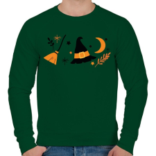 PRINTFASHION Halloweeni boszorkány - Férfi pulóver - Sötétzöld férfi pulóver, kardigán