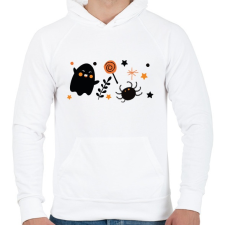 PRINTFASHION Halloweeni szellem - Férfi kapucnis pulóver - Fehér férfi pulóver, kardigán