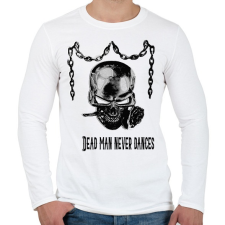 PRINTFASHION halott ember sosem táncol - Férfi hosszú ujjú póló - Fehér férfi póló