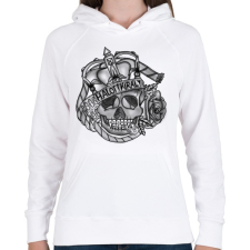 PRINTFASHION Halott király - Női kapucnis pulóver - Fehér női pulóver, kardigán