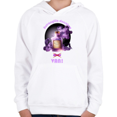 PRINTFASHION Halványlila dunszt - Gyerek kapucnis pulóver - Fehér