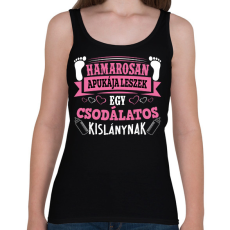 PRINTFASHION Hamarosan apukája leszek egy csodálatos kislánynak - Női atléta - Fekete