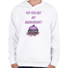 PRINTFASHION Hamburger Bamburger - Gyerek kapucnis pulóver - Fehér gyerek pulóver, kardigán