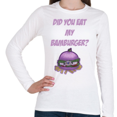 PRINTFASHION Hamburger Bamburger - Női hosszú ujjú póló - Fehér
