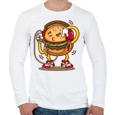 PRINTFASHION Hamburger - Férfi hosszú ujjú póló - Fehér