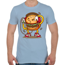 PRINTFASHION Hamburger - Férfi póló - Világoskék