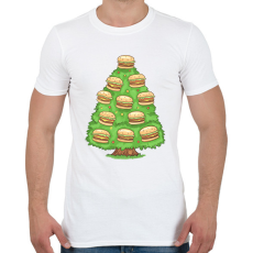 PRINTFASHION Hamburger karácsonyfa - Férfi póló - Fehér