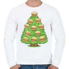 PRINTFASHION Hamburger karácsonyfa - Férfi pulóver - Fehér férfi pulóver, kardigán