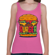 PRINTFASHION Hamburger - Női atléta - Rózsaszín női trikó