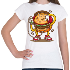 PRINTFASHION Hamburger - Női póló - Fehér