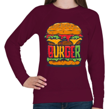 PRINTFASHION Hamburger - Női pulóver - Bordó női pulóver, kardigán