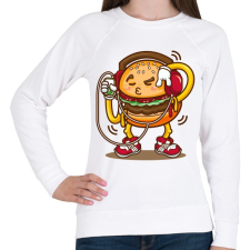 PRINTFASHION Hamburger - Női pulóver - Fehér női pulóver, kardigán