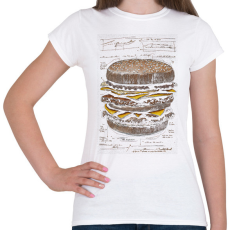 PRINTFASHION Hamburger titkos recept - Női póló - Fehér