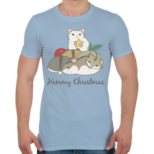 PRINTFASHION Hammy Christmas - Férfi póló - Világoskék férfi póló
