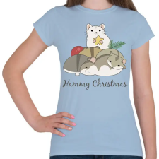 PRINTFASHION Hammy Christmas - Női póló - Világoskék női póló