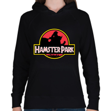 PRINTFASHION Hamster Park - Női kapucnis pulóver - Fekete női pulóver, kardigán