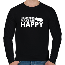 PRINTFASHION Hamsters make me happy - Férfi pulóver - Fekete férfi pulóver, kardigán