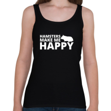 PRINTFASHION Hamsters make me happy - Női atléta - Fekete női trikó