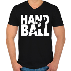 PRINTFASHION Handball - Kézilabda - Férfi V-nyakú póló - Fekete