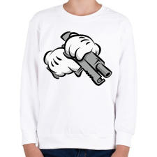 PRINTFASHION Handgun - Gyerek pulóver - Fehér gyerek pulóver, kardigán