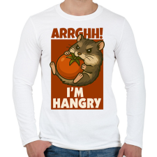 PRINTFASHION Hangry hamster - Férfi hosszú ujjú póló - Fehér férfi póló