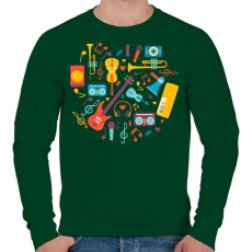 PRINTFASHION Hangszerek - Férfi pulóver - Sötétzöld
