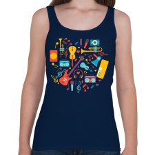 PRINTFASHION Hangszerek - Női atléta - Sötétkék női trikó