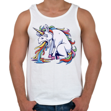 PRINTFASHION Hányós unikornis - Férfi atléta - Fehér atléta, trikó