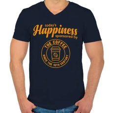 PRINTFASHION Happiness - Férfi V-nyakú póló - Sötétkék