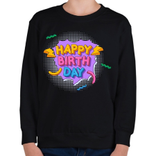 PRINTFASHION Happy Birth Day - Gyerek pulóver - Fekete gyerek pulóver, kardigán