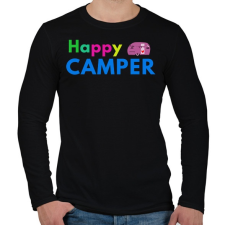 PRINTFASHION HAPPY CAMPER - Férfi hosszú ujjú póló - Fekete férfi póló