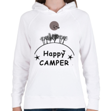 PRINTFASHION HAPPY CAMPER FF - Női kapucnis pulóver - Fehér női pulóver, kardigán