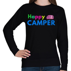 PRINTFASHION HAPPY CAMPER - Női pulóver - Fekete