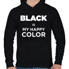PRINTFASHION Happy color - Férfi kapucnis pulóver - Fekete