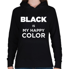 PRINTFASHION Happy color - Női kapucnis pulóver - Fekete