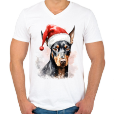 PRINTFASHION Happy Dog1 - Férfi V-nyakú póló - Fehér férfi póló