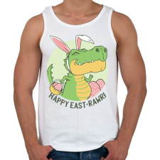 PRINTFASHION Happy East-rawr! - Férfi atléta - Fehér atléta, trikó