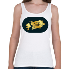 PRINTFASHION Happy easter - Arany-fekete - Női atléta - Fehér női trikó