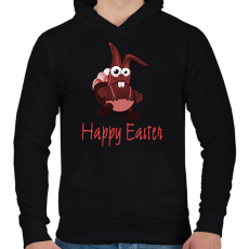 PRINTFASHION Happy Easter - Férfi kapucnis pulóver - Fekete