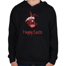 PRINTFASHION Happy Easter - Gyerek kapucnis pulóver - Fekete