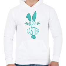 PRINTFASHION Happy Easter - Nyúllal - Férfi kapucnis pulóver - Fehér női pulóver, kardigán