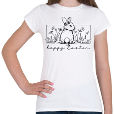 PRINTFASHION Happy Easter - nyuszis - Női póló - Fehér
