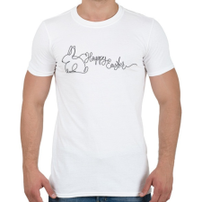 PRINTFASHION Happy Easter - Vonalas - Férfi póló - Fehér férfi póló