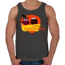 PRINTFASHION Happy Halloween Bagoly - Férfi atléta - Sötétszürke atléta, trikó