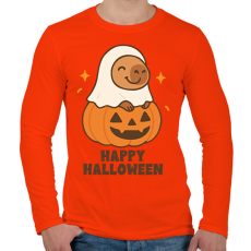PRINTFASHION Happy Halloween - Férfi hosszú ujjú póló - Narancs