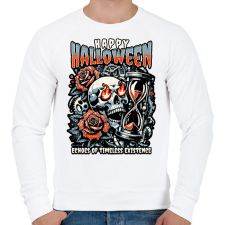 PRINTFASHION Happy Halloween - Férfi pulóver - Fehér férfi pulóver, kardigán