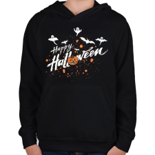 PRINTFASHION Happy Halloween - Gyerek kapucnis pulóver - Fekete gyerek pulóver, kardigán