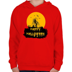 PRINTFASHION happy halloween - Gyerek kapucnis pulóver - Piros