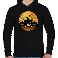 PRINTFASHION Happy Halloween Kör - Férfi kapucnis pulóver - Fekete